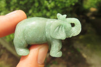 Polished Small Gemmy Aventurine Elephant Carving - sold per item - From Zimbabwe