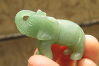 Polished Small Gemmy Aventurine Elephant Carving - sold per item - From Zimbabwe