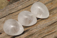 Polished Frosted Quartz Gemstone Eggs x 6 From Madagascar