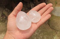 Polished Frosted Quartz Gemstone Eggs x 6 From Madagascar