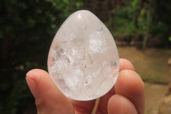 Polished Frosted Quartz Gemstone Eggs x 6 From Madagascar