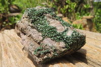 Natural Libethenite Crystals On Dolomite Matrix Specimens x 4 From Shituru, Congo