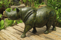 Hand Made Green Verdite Rhino Carving x 1 From Zimbabwe