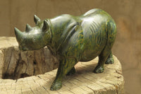 Hand Made Green Verdite Rhino Carving x 1 From Zimbabwe