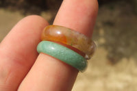 Polished Solid Indian Agate Gemstone Rings - Sold Per Item - From India