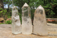 Polished Clear Quartz Crystal Points x 12 From Madagascar