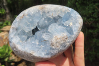 Polished Celestite Geode Eggs x 2 From Sakoany, Madagascar