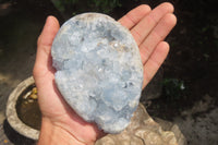 Polished Celestite Geode Eggs x 2 From Sakoany, Madagascar