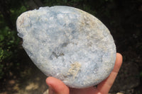 Polished Celestite Geode Eggs x 2 From Sakoany, Madagascar