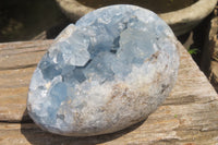 Polished Celestite Geode Eggs x 2 From Sakoany, Madagascar