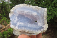 Natural Blue Lace Agate Geode Specimens x 6 From Malawi