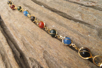 Polished Multicolor Agate Beaded Bracelet with clasp - Sold Per Item - From China