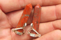 Polished Red Jasper Crystal  Point set in Sterling Silver Pendant - sold per item - From South Africa