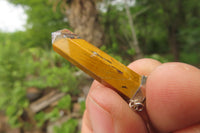 Polished Golden Tigers Eye Crystal Point set in Sterling Silver Pendant - sold per item - From South Africa