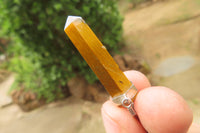 Polished Golden Tigers Eye Crystal Point set in Sterling Silver Pendant - sold per item - From South Africa