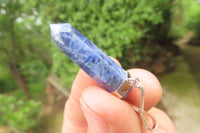 Polished Sodalite Crystal Point set in Sterling Silver Pendant - sold per item - From Namibia