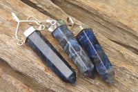 Polished Sodalite Crystal Point set in Sterling Silver Pendant - sold per item - From Namibia