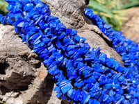 Polished Lapis Lazuli Beaded Tumble Chip Necklace - Sold Per Item - From Afghanistan