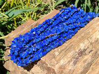 Polished Lapis Lazuli Beaded Tumble Chip Necklace - Sold Per Item - From Afghanistan