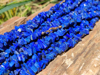 Polished Lapis Lazuli Beaded Tumble Chip Necklace - Sold Per Item - From Afghanistan