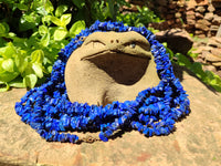 Polished Lapis Lazuli Beaded Tumble Chip Necklace - Sold Per Item - From Afghanistan