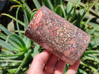 Polished Snakeskin Jasper Candle Holders x 2 From Australia