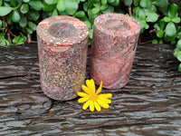 Polished Snakeskin Jasper Candle Holders x 2 From Australia