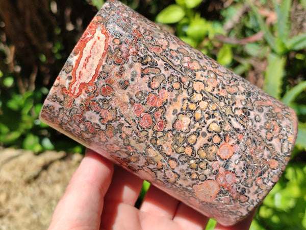 Polished Snakeskin Jasper Candle Holders x 2 From Australia