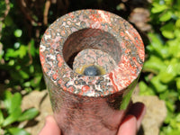 Polished Snakeskin Jasper Candle Holders x 2 From Australia