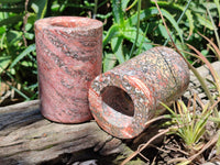 Polished Snakeskin Jasper Candle Holders x 2 From Australia