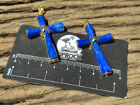 Polished Lapis Lazuli Cross Pendants with Brass Clasp and Trim - Sold Per Item - From Afghanistan