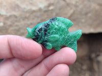 Hand Made Rare Small Fluorescent Ruby Zoisite Fish Carvings - Sold Per Item - From Tanzania