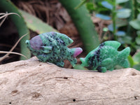 Hand Made Rare Small Fluorescent Ruby Zoisite Fish Carvings - Sold Per Item - From Tanzania