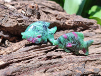 Hand Made Rare Small Fluorescent Ruby Zoisite Fish Carvings - Sold Per Item - From Tanzania