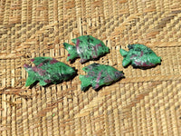 Hand Made Rare Small Fluorescent Ruby Zoisite Fish Carvings - Sold Per Item - From Tanzania