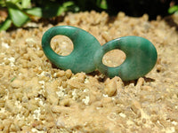 Polished Pair of Aventurine Pendant or Earrings with Hole in Center - Sold Per Pair - From Zimbabwe