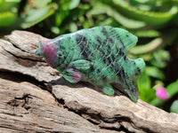 Hand Made Rare Large Fluorescent Ruby Zoisite Angel Fish Carvings - Sold Per Item - From Tanzania