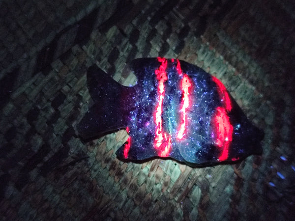 Hand Made Rare Large Fluorescent Ruby Zoisite Angel Fish Carvings - Sold Per Item - From Tanzania