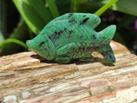 Hand Made Rare Large Fluorescent Ruby Zoisite Angel Fish Carvings - Sold Per Item - From Tanzania