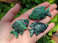 Hand Made Rare Large Fluorescent Ruby Zoisite Angel Fish Carvings - Sold Per Item - From Tanzania