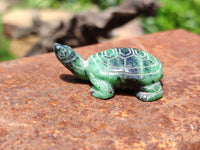 Hand Made Ruby Zoisite Tortoise Carvings - Sold Per Item - From Tanzania