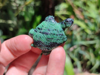 Hand Made Ruby Zoisite Tortoise Carvings - Sold Per Item - From Tanzania