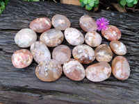 Polished Flower Agate Palm Stones x 20 From Madagascar