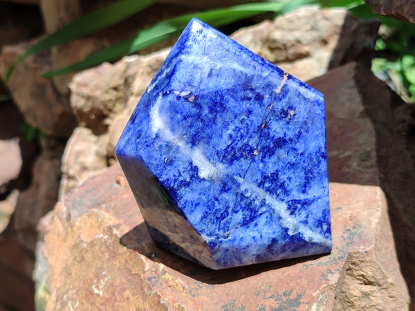 Polished Sodalite Points x 3 From Namibia