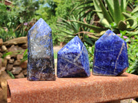 Polished Sodalite Points x 3 From Namibia