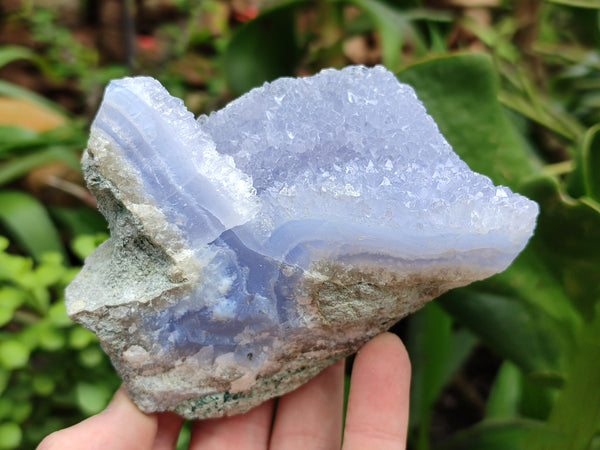 Natural Blue Lace Agate Geode Specimens x 6 From Malawi