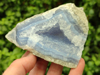 Natural Blue Lace Agate Geode Specimens x 6 From Malawi