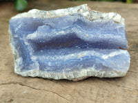 Natural Blue Lace Agate Geode Specimens x 6 From Malawi