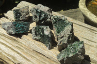 Natural Libethenite Crystals On Dolomite Matrix Specimens x 6 From Shituru, Congo