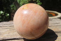 Polished Peach Moonstone Spheres x 2 From Madagascar